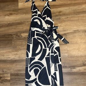 Zara Black and White Backless Dress